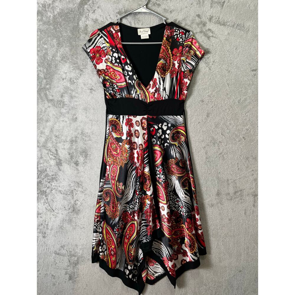 Vintage Y2K Paisley Print Dress Handkerchief Hem Boho Chic Indie‎ Sleaze Small